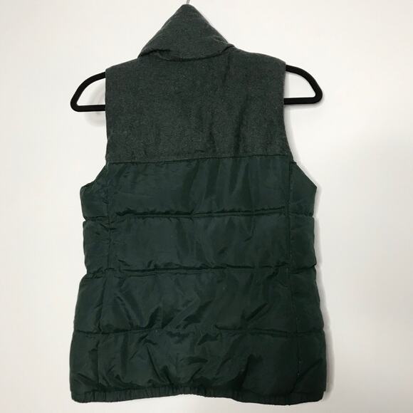 Old Navy Womens XSmall Mixed Fabric Frost Free Vest Green Quilted Pockets Winter - Picture 3 of 8